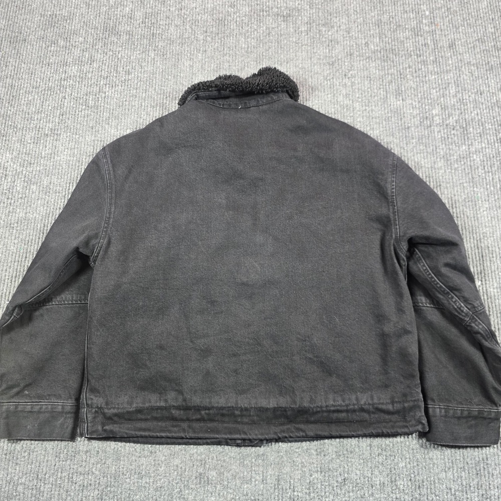Levi's Premium Jacket Womens Medium Black Sherpa Collar Quilted Lined Workwear - Picture 2 of 13